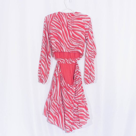 MICHAEL MICHAEL KORS Zebra Print Cotton Lawn Cutout Dress Size M - Picture 7 of 13